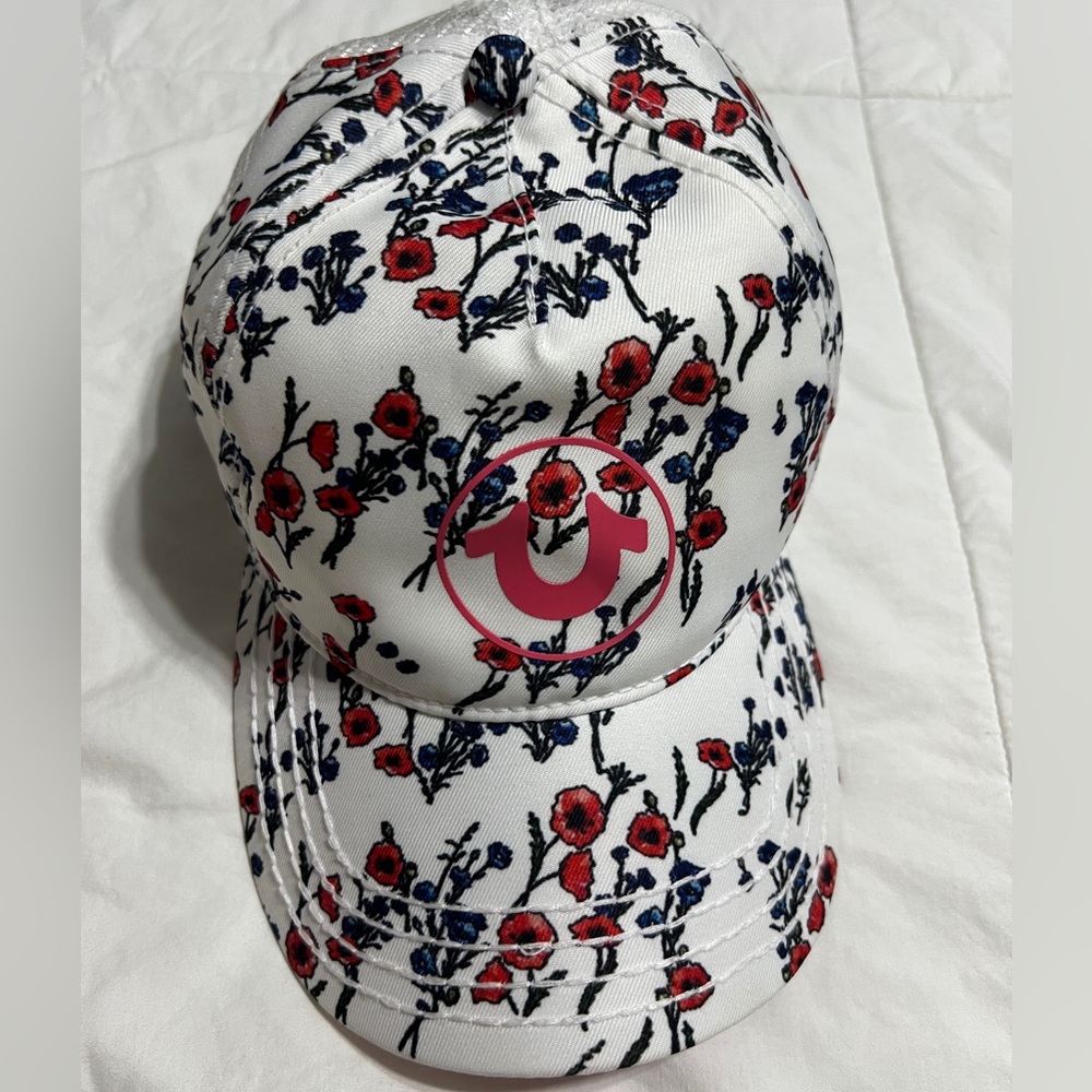 True Religion White and Red Cap